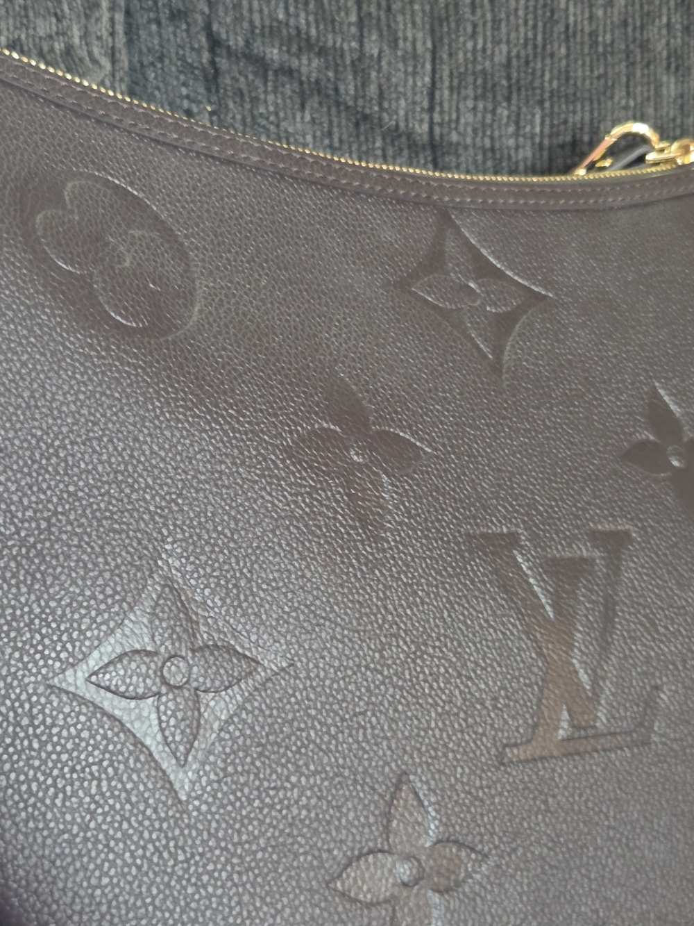 Chocolate Brown Embossed Crescent Shoulder Bag - Picture 4 of 10